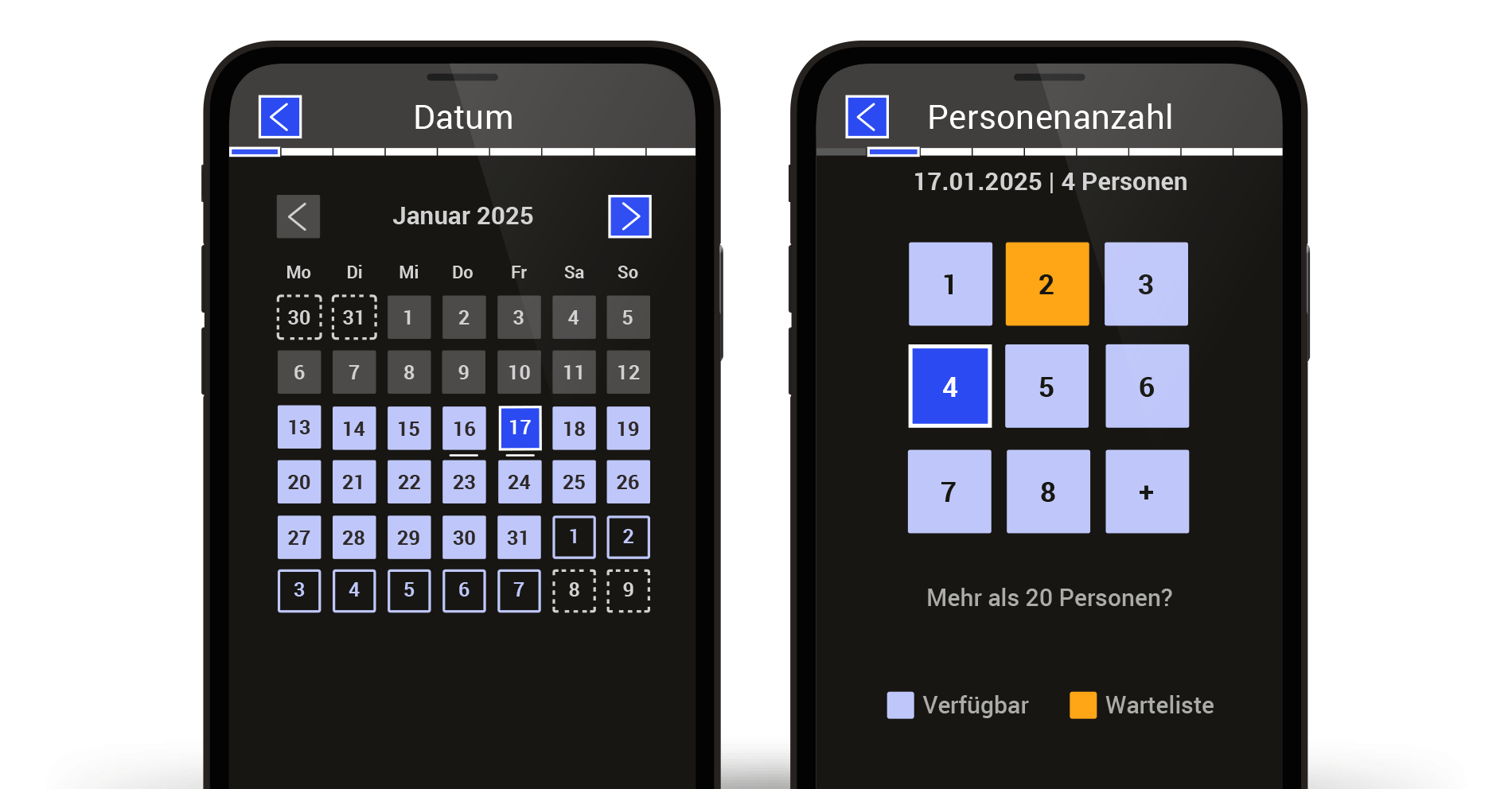 Tisch-Reservierung Widget barrierefrei Tisch-Reservierung Widget barrierefrei