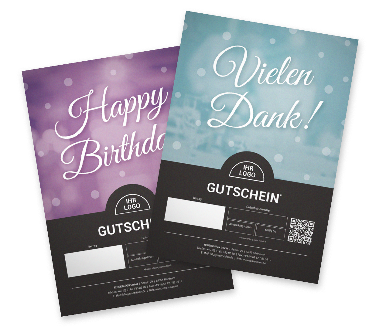 Gutscheinkarten gefächert Gutscheinkarten gefächert